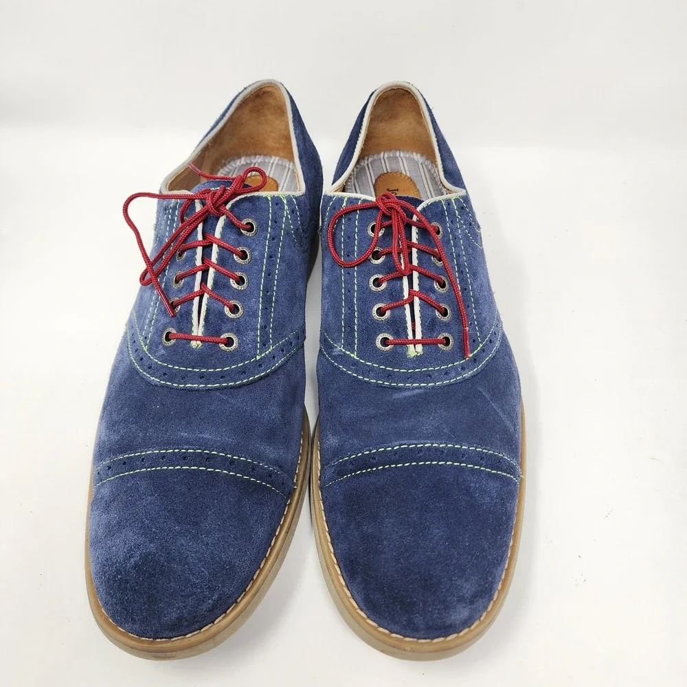 Johnston & Murphy Ellington Oxfords Shoes Men's 11.5M Blue Suede